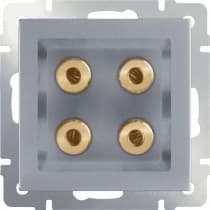 Акустическая розетка Werkel WL06-AUDIOx4 серебряный 4690389059292