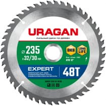 URAGAN Expert 235 х 32/30мм 48Т, диск пильный по дереву 36802-235-32-48_z01