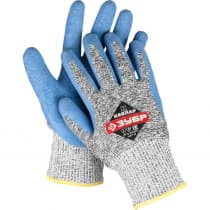 Перчатки для защиты от порезов с резиновым покрытием ЗУБР M 11277-M
