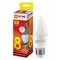 Лампа светодиодная LED-СВЕЧА-VC 8Вт 230В Е27 3000К 600Лм IN HOME 4690612020440