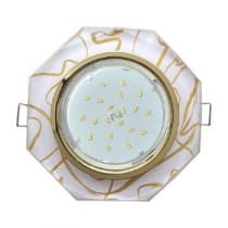 Встраиваемый светильник Ecola GX53 H4 5312 Glass золото/белый FG538AECH