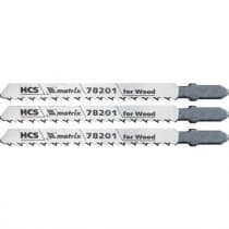 Полотна для электролобзика по дереву, 3 шт, T101B, 75 х 2,5 мм, HCS Matrix Professional 78201