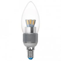 Лампа светодиодная Uniel LED C37P 5W NW E14 CL DIM 08746