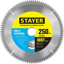 STAYER MULTI MATERIAL 250х32/30мм 100Т, диск пильный по алюминию, супер чистый рез 3685-250-32-100