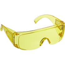 Защитные жёлтые очки DEXX широкая монолинза с дополнительной боковой защитой и вентиляцией, открытого типа 11051_z02