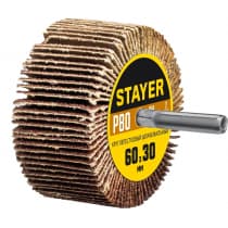 Круг шлифовальный STAYER лепестковый, на шпильке, P80, 60х30 мм 36608-080