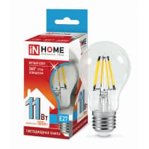 Лампа светодиодная LED-A60-deco 11Вт 230В Е27 4000К 990Лм прозрачная IN HOME 4690612026145
