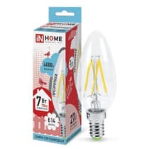 Лампа светодиодная LED-СВЕЧА-deco 7Вт 230В Е14 4000К 630Лм прозрачная IN HOME 4690612007618