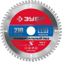 ЗУБР Универсальный рез 210 x 30/20мм 60Т, диск пильный по алюминию 36916-210-30-60_z01