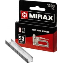 MIRAX 8 мм скобы для степлера тонкие тип 53, 1000 шт 3153-08