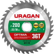 URAGAN Optima 200х32/30мм 36Т, диск пильный по дереву 36801-200-32-36_z01
