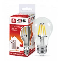 Лампа светодиодная LED-A60-deco 11Вт 230В Е27 6500К 990Лм прозрачная IN HOME 4690612026169