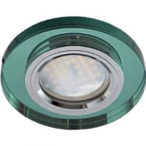 Встраиваемый светильник Ecola MR16 DL1650 GU5.3 Glass хром/изумруд FR1650EFF