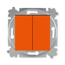 Выключатель 2-клавишный ABB EPJ Levit Оранжевый / дымчатый чёрный 2CHH590545A6066