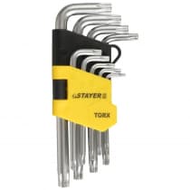 Ключи имбусовые короткие STAYER 9 шт., Cr-V 2743-H9