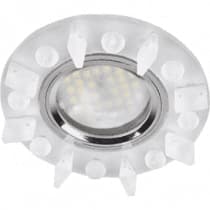 Ecola MR16 DL1661 GU5.3 Glass Стекло Круг с квадратными матовыми стразами /фон мат./центр.часть хром 42x95 FM16RNECB