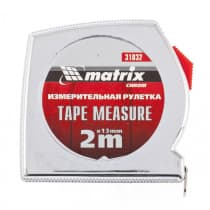 Рулетка Chrom, 2 м x 13 мм, хромированный корпус Matrix 31032