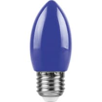 Лампа светодиодная FERON LB-376, C35 (свеча), 1W 230V E27 (синий) 25925