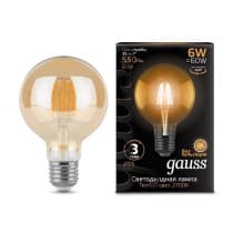 Лампа светодиодная Gauss LED Filament G95 6W E27 2400K Golden 105802006