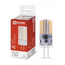 Лампа светодиодная LED-JC 5Вт 12В G4 4000К 480Лм IN HOME 4690612036083
