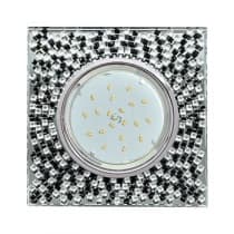 Встраиваемый светильник Ecola GX53 H4 5320 Glass хром/прозрачный/черный FU53SGECB