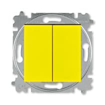 Выключатель 2-клавишный ABB EPJ Levit жёлтый / дымчатый чёрный 2CHH590545A6064