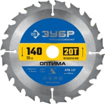 ЗУБР Оптима 140 x 20мм 20T, диск пильный по дереву 36903-140-20-20_z01