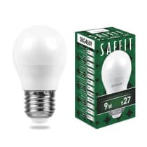 Лампа светодиодная SAFFIT SBG4509, G45 (шар), 9W 230V E27 6400К 55126