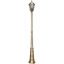 Светильник садово-парковый, серии «Рим» FERON PL156 1*60W, E27, 230V, IP44, цвет черное золото, 6-и гранник, столб большой 11324