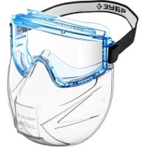 Защитные очки ЗУБР ПАНОРАМА ЩИТ в комплекте со щитком, непрямая вентиляция, Профессионал 110233
