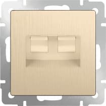 Розетка телефонная RJ11 и Еthernet RJ45 Werkel WL10-RJ11-45 шампань рифленый 4690389085222
