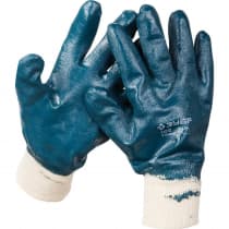 Перчатки рабочие ЗУБР XL, с манжетой, с полным нитриловым покрытием 11272-XL