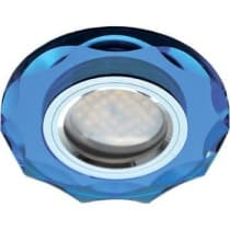 Встраиваемый светильник Ecola MR16 DL1653 GU5.3 Glass хром/голубой FL1653EFF