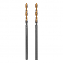 Сверло спиральное по металлу 2 x 49 мм, Р6М5, Golden Tip , 2шт. Denzel 718223