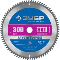 ЗУБР Мультирез 300 x 30мм 80Т, диск пильный по алюминию 36907-300-30-80_z01