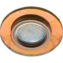 Встраиваемый светильник Ecola MR16 DL1654 GU5.3 Glass черненая медь/янтарь FA1654EFF