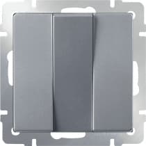 Выключатель трехклавишный Werkel WL06-SW-3G серебряный 4690389073441