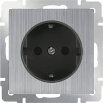 Розетка с заземлением Werkel WL02-SKG-01-IP20 глянцевый никель 4690389075803