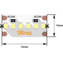 Светодиодная лента  SWG2A300-24-19.2-NW SWG