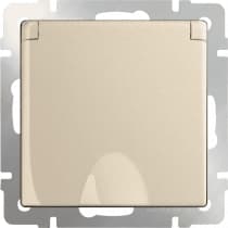 Розетка с заземлением со шторками и крышкой Werkel WL11-SKGSC-01-IP44 шампань 4690389124570
