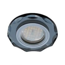 Встраиваемый светильник Ecola MR16 DL1653 GU5.3 Glass черный хром/черный FB1653EFF