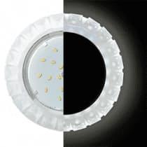 Ecola GX53 H4 LD5361 Glass Круг с крупными матовыми стразами Конус с подсветкой/фон мат./центр.часть хром 52x120 (к+) SN53RGEFB