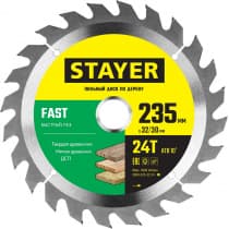 STAYER FAST 235 x 32/30мм 24Т, диск пильный по дереву, быстрый рез 3680-235-32-24_z01