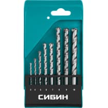 СИБИН 8 шт: d 3-4-5-6-7-8-9-10 мм набор сверл по бетону 29112-H8