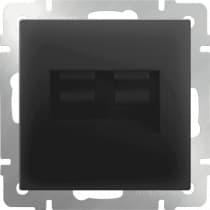Розетка телефонная RJ-11 и Еthernet RJ-45 Werkel WL08-RJ11+RJ45 черный матовый 4690389054266
