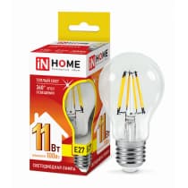 Лампа светодиодная LED-A60-deco 11Вт 230В Е27 3000К 990Лм прозрачная IN HOME 4690612026121