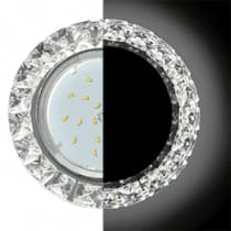 Ecola GX53 H4 LD5361 Glass Круг с крупными стразами Конус с подсветкой/фон зерк./центр.часть хром 52x120 (к+) SK53RGEFB