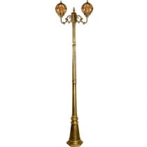Светильник садово-парковый, серии «Версаль» FERON PL3708 2*60W, E27, 230V, IP44, цвет черное золото, шар, столб большой 11384