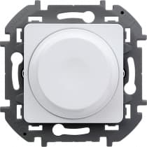 Светорегулятор универсальный для светодиодных и других ламп Legrand Inspiria, мощность 300 Вт лампы накаливания / 75 Вт светодиодные лампы, поворотно-нажимной, цвет "Белый" 673790