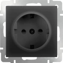 Розетка с заземлением Werkel WL08-10-01 черный матовый 4690389126260